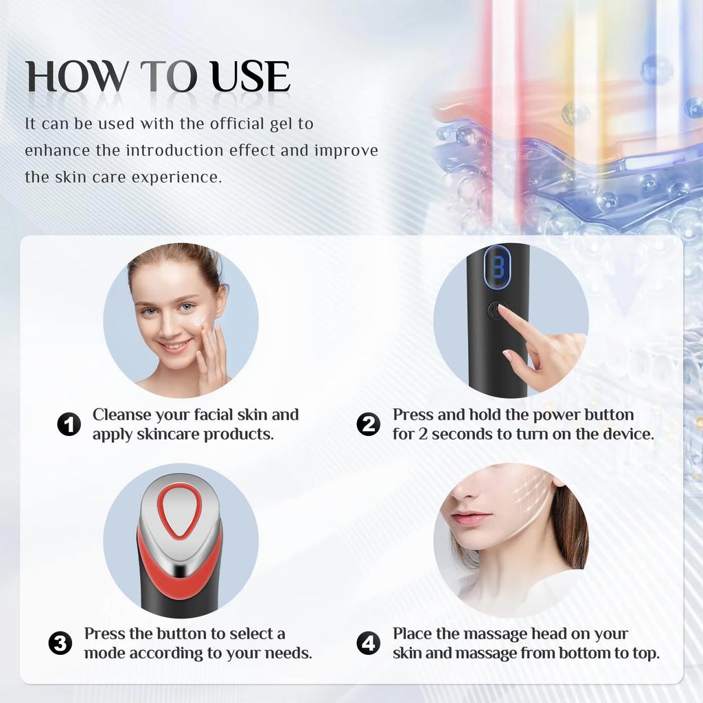 7 Farben Age R Booster Pro mit Gel Schönheitsmaschine für Anti-Aging Falten Hautverjüngung Lifting Straffung Heimgebrauch