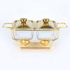 Alcohol Pot Restaurant Glass Food Heating Container Large Capacity Buffet Stove Gold/Silver Rectangular Glass Pot