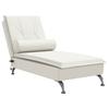 Massage Chaise Lounge with Neck Roll Cream Velvet