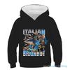 2025 Italian Brainrot Funny Kids Hoodie Boy’s Tralalero Tralala Tung Tung Sahur Bombardiro Crocodilo Brr Brr Cappuccino Hoodie
