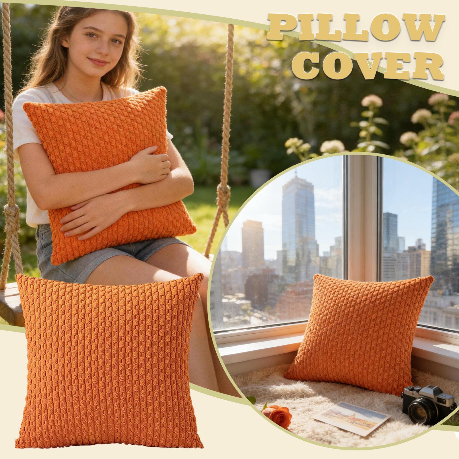 26-inch  Corduroy Pillowcase (Without Pillow Insert) One Size оранжевый