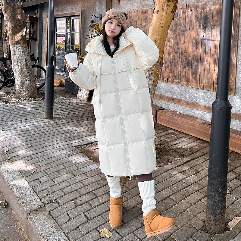 Thickened down cotton jacket women's long knee-length Korean version loose cotton jacket bread jacket winter new padded jacket jacket