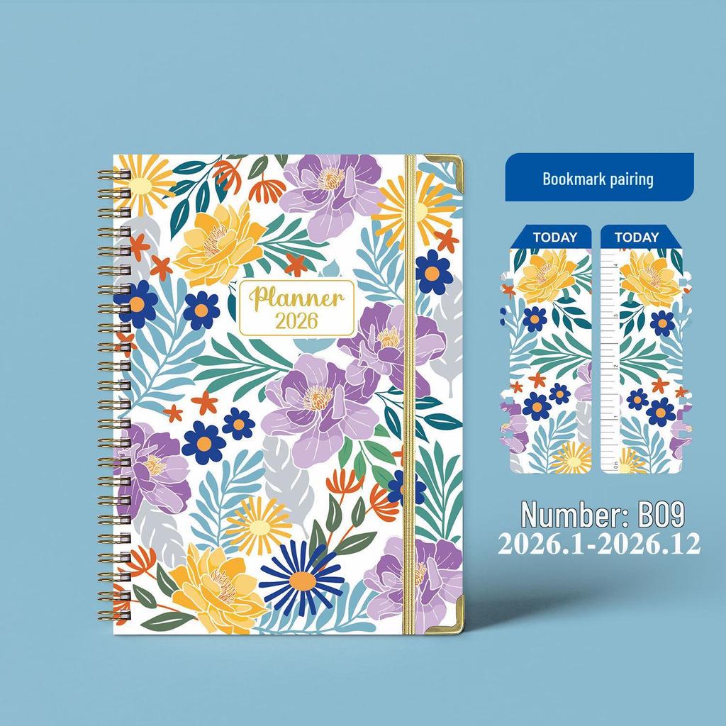 2026 English Business Planner: Cross-Border Stationery Diary with Coil Binding for Simple Scheduling and Record Keeping