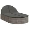 VidaXL Double Sun Lounger with Cushions Grey Wicker 368648