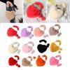 Women's Heart Shaped Faux Fur Wallet Purse Chain Shoulder Bag Winter Tote Purse Messenger Satchel