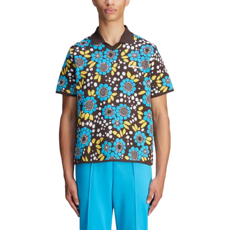 adidas x Wales Bonner Knit Floral Polo Shirt Multicolor Men Tops Multi-Color JJ2931