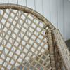 Garden Furniture Set in PE Rattan with 2 Armchairs 2-Seater Sofa and Table and Cushions, Khaki and Orange Colour