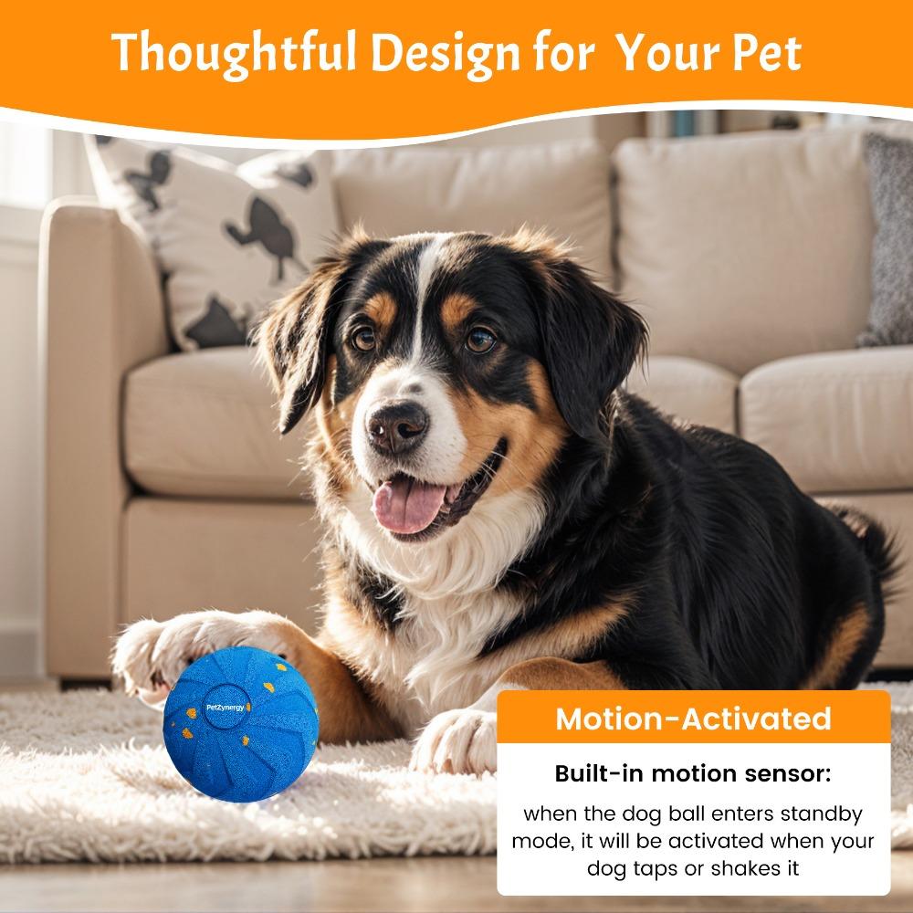 Bite Resistant Smart Dog Ball USB Rechargeable Durable Automatic Moving Ball Wear Resistant with Light Electronic Rolling Ball