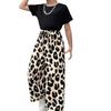 Girls' Fashionable Leopard Print Long Pants Set - Summer Children's Casual Outfit