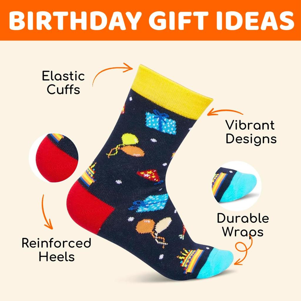 HAPPYPOP Birthday Gift Ideas for Kid - Socks for 4-6 10-12 Year Old Boy, Funny Sock for Son