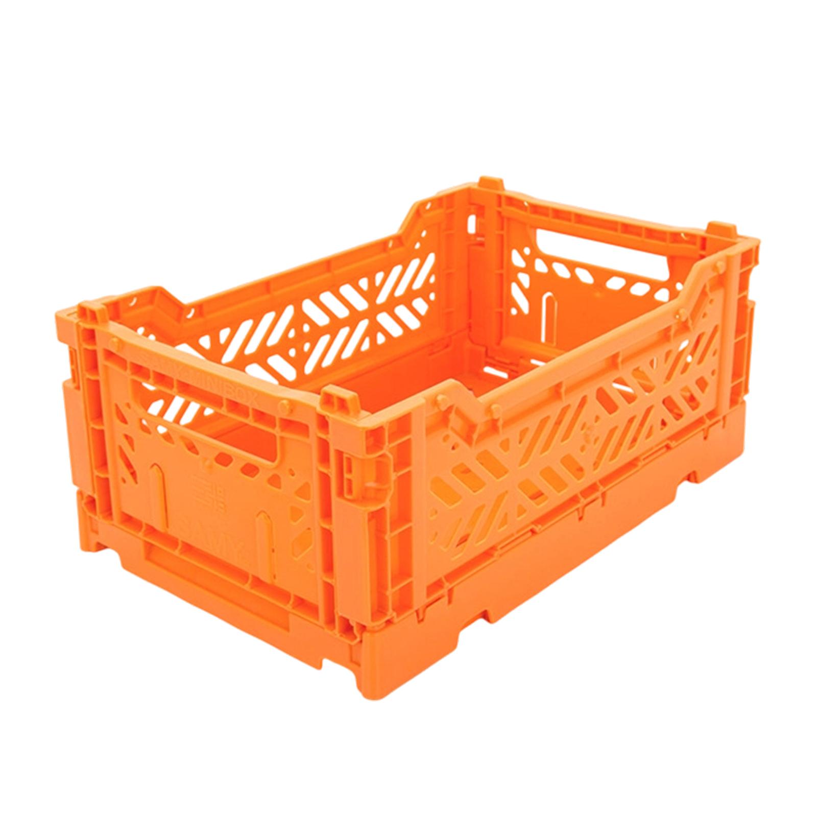 Foldable Storage Basket Stackable Plastic Storage Bin Multipurpose Desktop Organiser for Home Offices or School Supplies