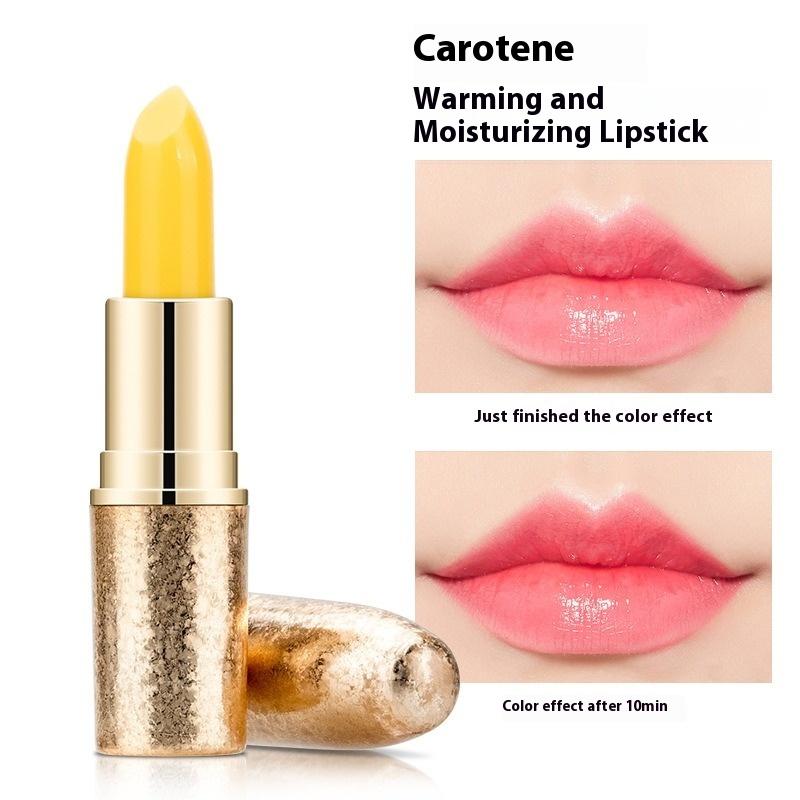 QIC Carrot Temperature-changing Lip Balm, Hydrating and Non-fading Color-changing Lipstick Moisturizing Student Lip Cream