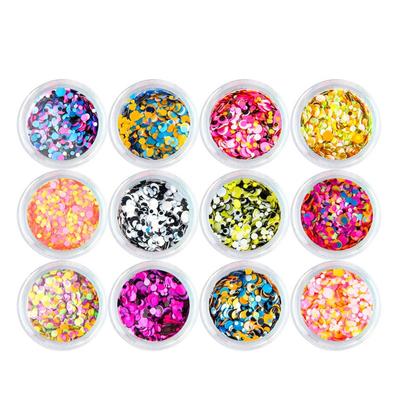 12 Dozen Gemengde Kleur Ronde Nagel Pailletten Vlokken Nail Art Decoraton
