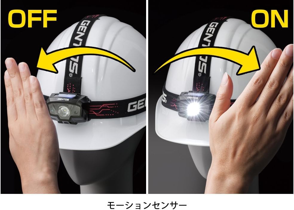 GENTOS LED AAA Battery 230 with ComBreaker and Sensor Switch Headlight, Operated, Lumens, Non-Contact