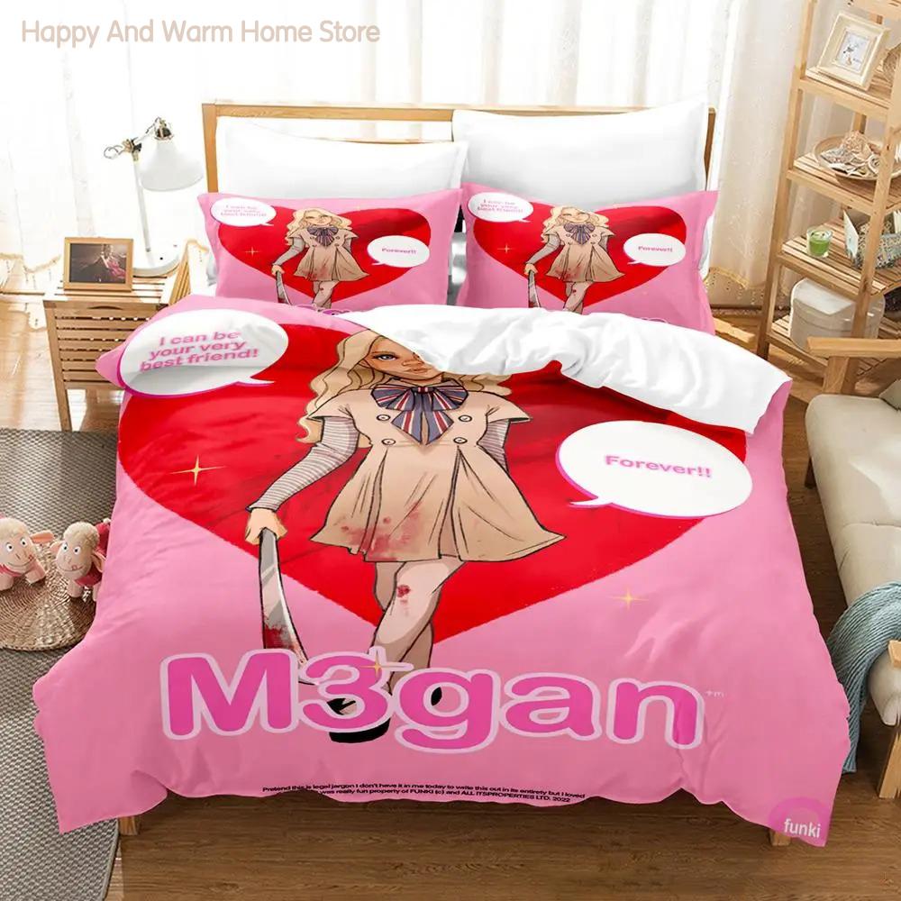 M3Gan Movie Bedding Set Single Twin Full Queen King Size Bed Set Aldult Bedroom Duvetcover Sets 3D Anime Bed Sheet Set