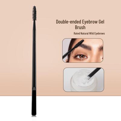 Brosse à sourcils et cils double extrémité avec spirale flexible, idéale pour la cire, le gel et le fond de teint.
