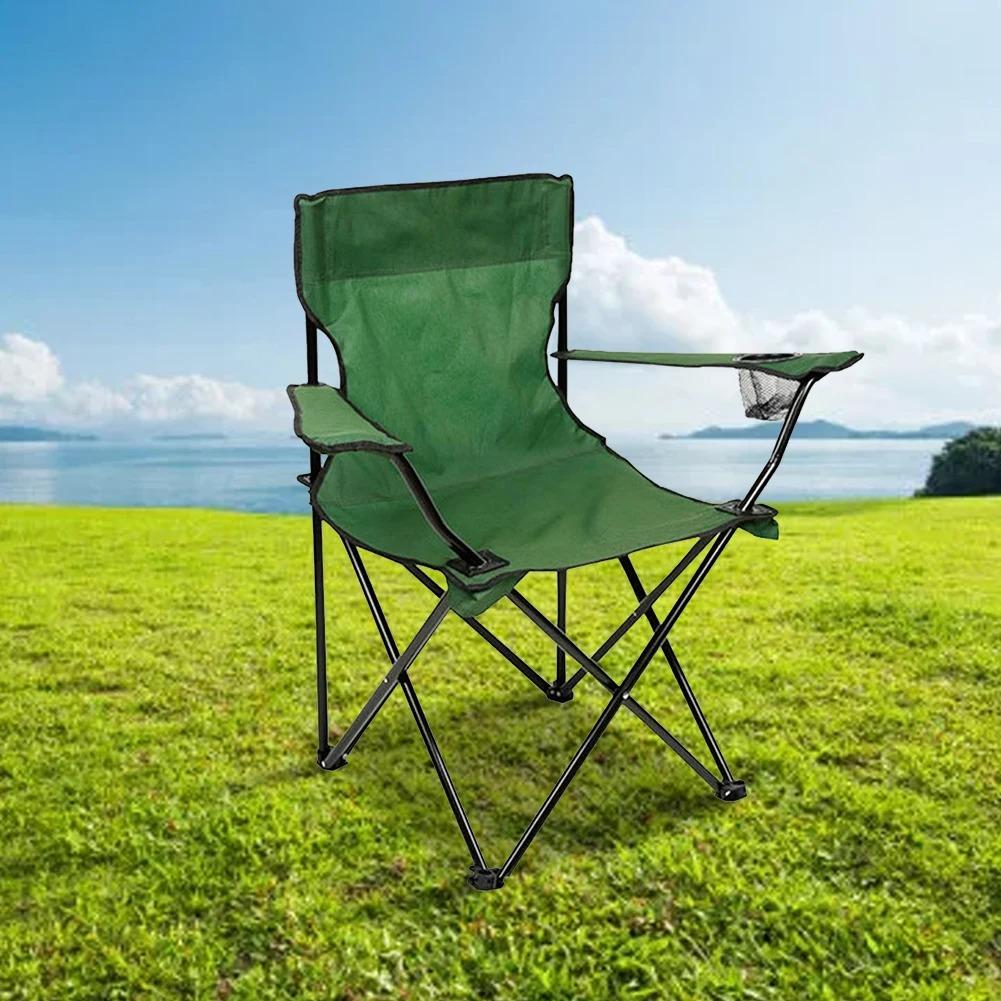 Portable Outdoor Foldable Chair Camping Chair with Bottle Holder Picnic Oxford Cloth Chairs BBQ Festival Beach Fishing Chairs Outdoor Chair