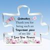 2D Flat, "Thank You for Being Such An Important Piece of My Life" Godmother Puzzle Acrylic Tabletop Sign, Floral & Heart Design, Suitable for Wall Dec