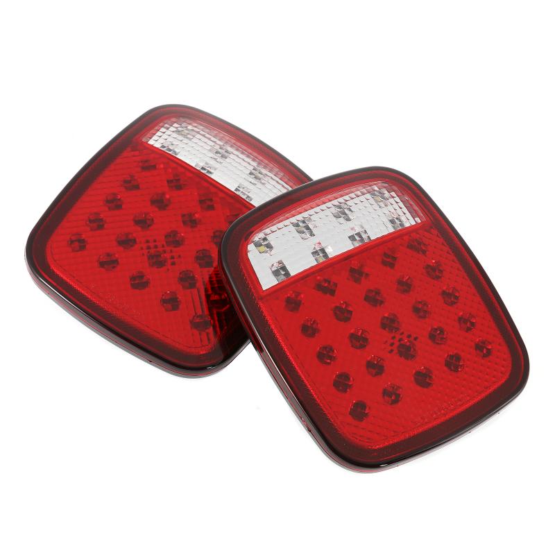2Pcs Universal LED Car Tail Lights Rear Brake Lamps Turn Stop Reverse For Jeep Wrangler TJ CJ JK Truck Trailer RV Boat