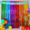 6Pcs Rainbow Photo Backdrop Hanging Streamers  For Festival Event And Celebration Foils Fringes Tinsel Curtains