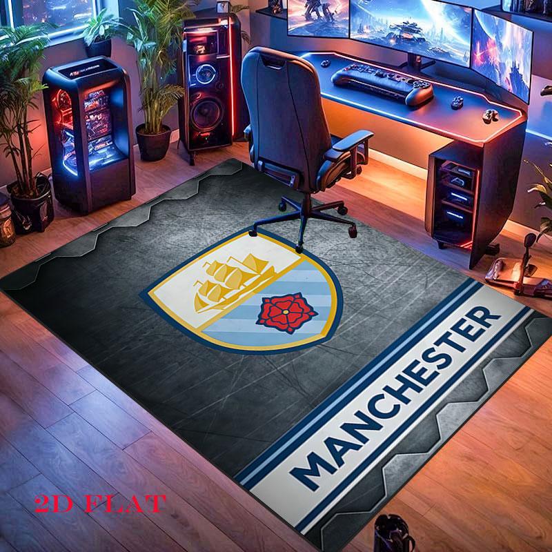 Shiny MCFC Cards Carpet Rug for Living Room Bedroom Home Sofa Decoration,Kids play Nonslip Floor Mat