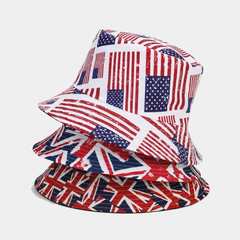 Patriotic Star Fisherman Hat Sun Protection Lightweight Adjustable For Outdoor Activities Beach Vacation