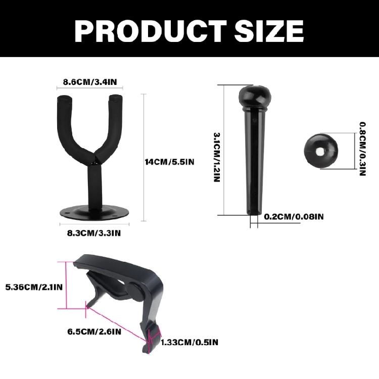 Guitar Accessory Guitar Tool Set Including Guitar Picks Capo Tuner Guitar Strings String Winder Bridge Pins Finger Picks