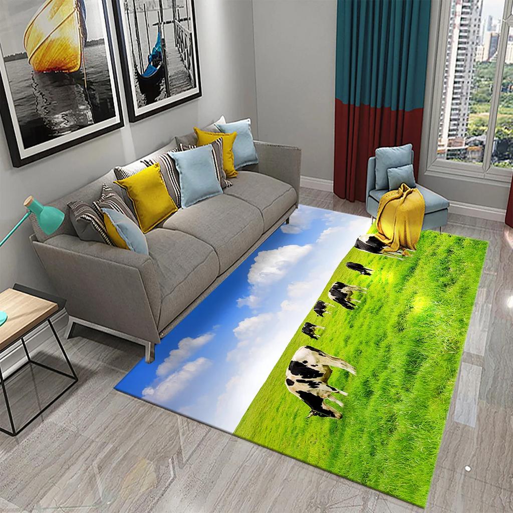 Dairy Cow Carpet Farm Animal Fresh Milk Rug Bathroom Kitchen Non-Slip Doormat Entrance Door Mat Living Room Bedroom Decor Carpet
