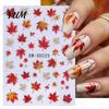 Nail Decoration Supplies Autumn Maple Leaf Stickers, Self-Adhesive Fall Leaves Decals, Professional Manicure Stickers Women Embossed for Home