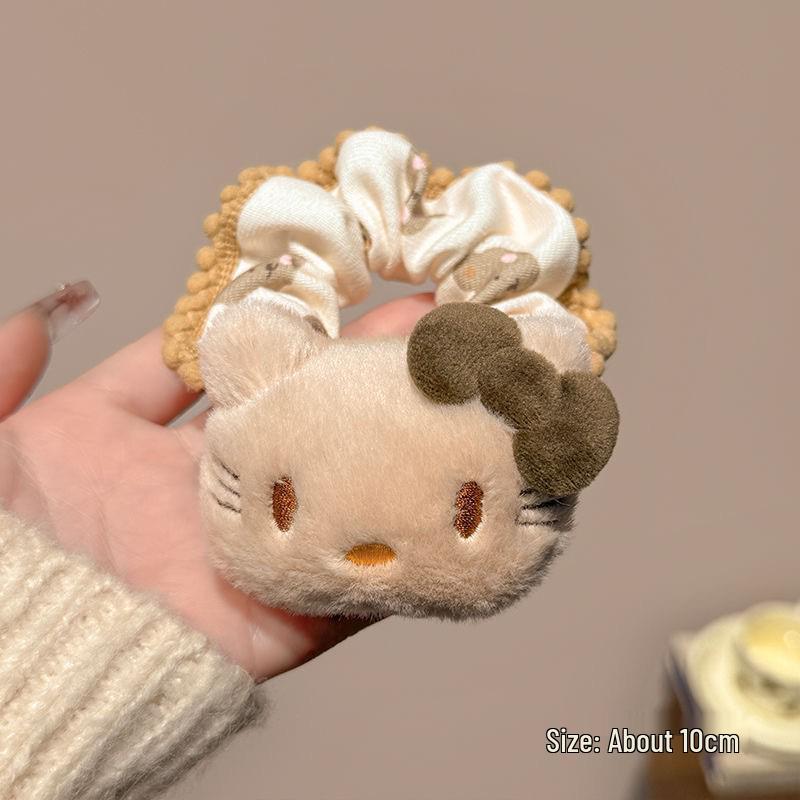 Cinnamoroll Plush Hair Tie: Fluffy Cartoon Hair Rope for Girls