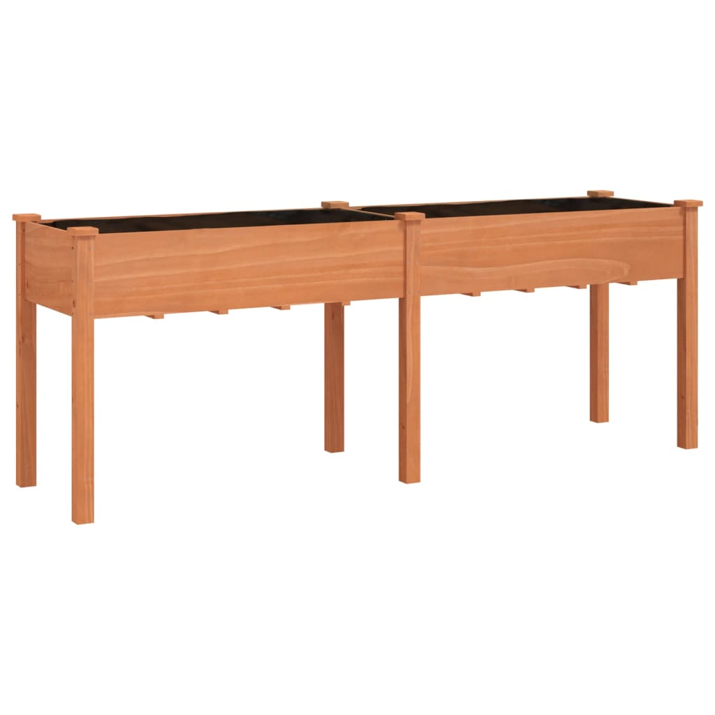 vidaXL Pflanzkübel mit Einsatz Braun 203x53x76 cm Massivholz Tanne