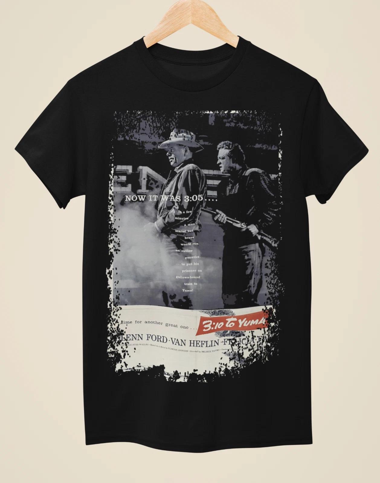 

3-10 to Yuma - Western Movie Poster Inspired Unisex Black T-shirt M