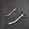 All-Steel Round Head Serrated Gauze Scissors for Bandages, Yarn, Fishing Line, Plaster, and Suture Removal.