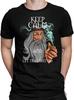 Calm and Let That Go Men's T-Shirt DTG Printed - Funny Wizard Smoke High Weed