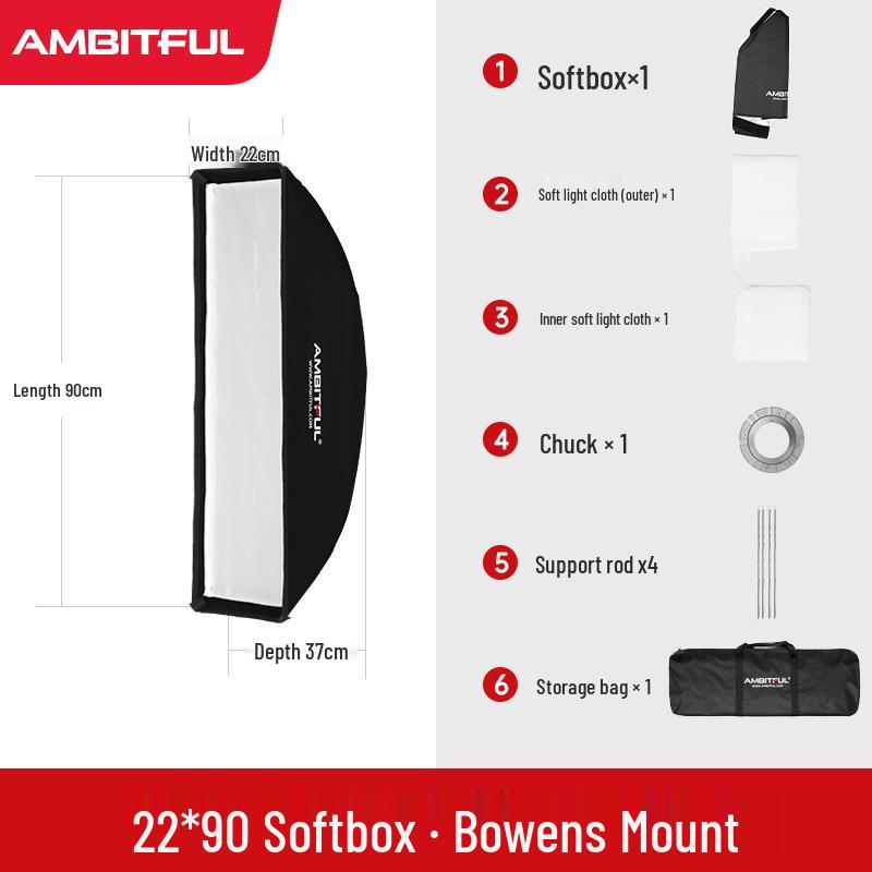 Ambitful Softbox with Bowens Mount and Honeycomb Grid for Studio Flash