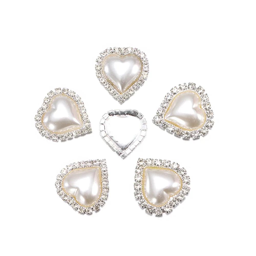 

5PCS Pearl Flower Rhinestone Buttons Sparkling Crystal Hairpins Decoration Clothes Buttons DIY Crafts Apparel Sewing Accessories
