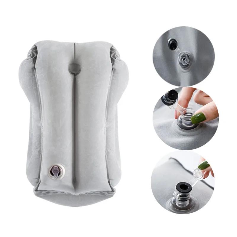 Nuovo Cuscino da Viaggio Gonfiabile con Motivo Portatile Supporto per il Mento Cuscino per il Collo per Aereo Auto Autobus Treno Ufficio Pisolino Riposo Cuscino di Supporto