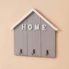 Wall Mount Key Holder Wooden House Shaped Keychain Organizer with 3 Hooks Rustic Key Rack for Entryway Bathroom Hallway Kitchen