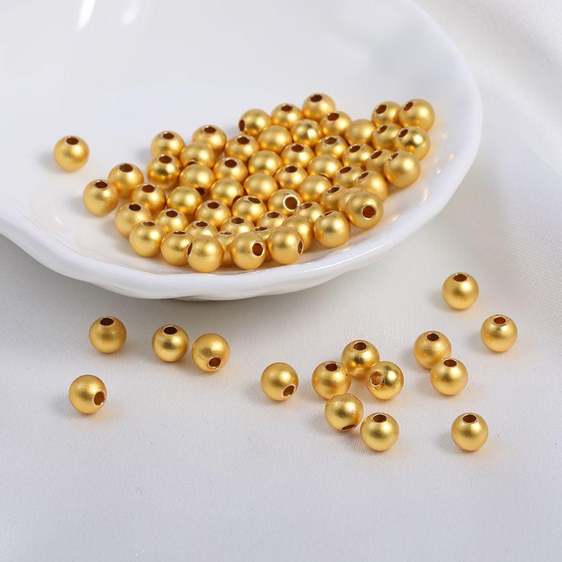 

Vietnam Placer Gold Beads Frosted Surface Small Golden Beads Matte Golden Ancient Gold Spacer Beads DIY with Bracelet Wrist Chain Ornament Ancient Frosted Gold beads 3mm [50]]