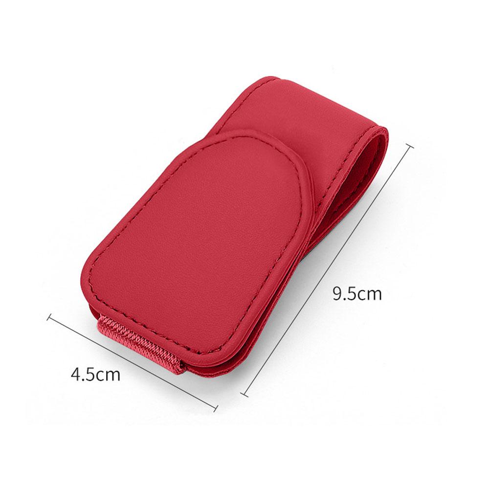 Glasses Holder Clip for Car Auto Sun Visor Eyeglass Universal Eyeglass Hanger Clip PU Leather Magnetic Multi-Function Storage