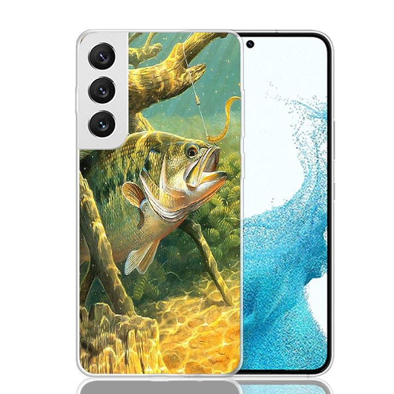 Carp Fish Fishing Rod Hook Phone Case For Samsung Galaxy S26 Ultra S23 S24 S25 Edge S20 FE S21 S22 Plus Soft Print Shell Cover F
