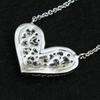 [VINGTAINE] Pave Heart Necklace, Slide Adjuster, Slider Chain, Pave Design, Cute C2-47-G