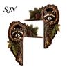 Chipmunk Shelf Sitter 2Pcs Tree Hollow and Animal Wooden Door Topper, Rustic Forest Style Decorative Country Decor for Windowsills Corner Decor,