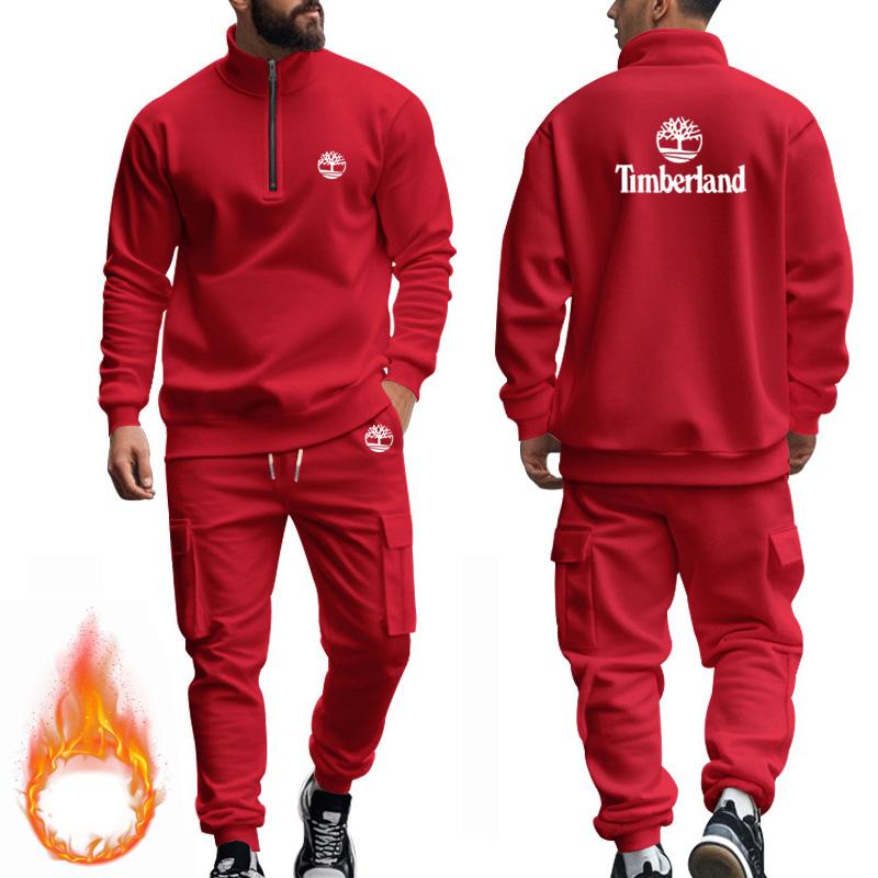 

Красный плюс размер осень зима мужской новый стиль американский мужской повседневный плюшевый теплый молния мужской спортивный комплект штанов 3XL красный