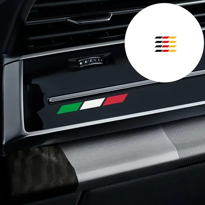 Car Motorcycle Stickers Scratch Concealment Italian French German Flag Pattern Stickers for Curved Surfaces PVC