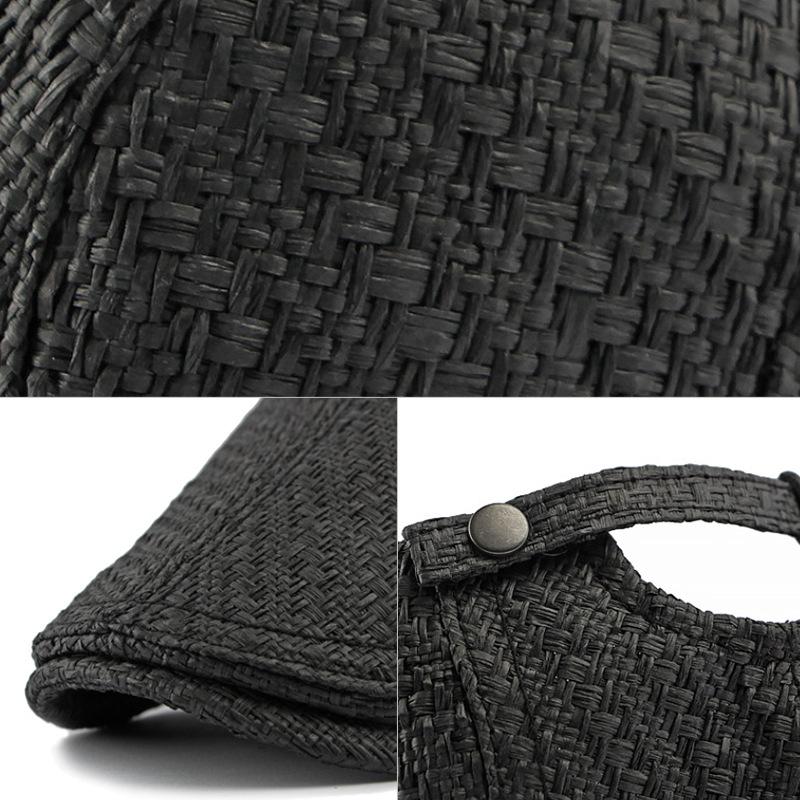 Beret Spring Summer Straw Sun Cap Hat Men Women Breathable Flat Beret Cap Male Female Adjustable Artist Painter Beret Hat