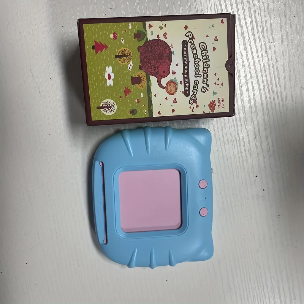 Montessori Play School: Interactive talking card toy for ages 0-3 with 224 bilingual visual word cards and sensory learning materials.