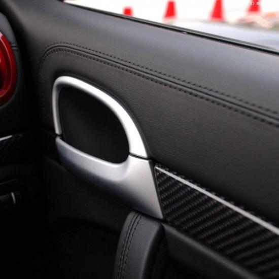 4Pcs For Porsche Cayenne Sport Carbon Fiber Interior Front Door Panel Cover Trim