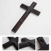 Suministros religiosos Cruz católica cristiana colgante de pared artesanía de madera negra decoración de pared cruzada