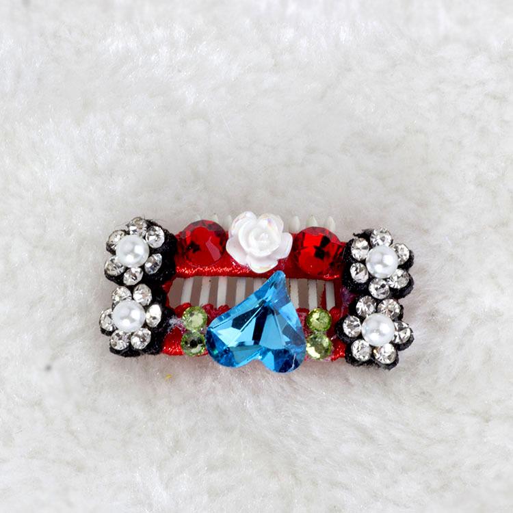 Handmade Rhinestone Dog Hair Clip for Yorkshire Terrier & Maltese